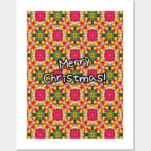 Colorful Christmas tree patterns. Posters and Art